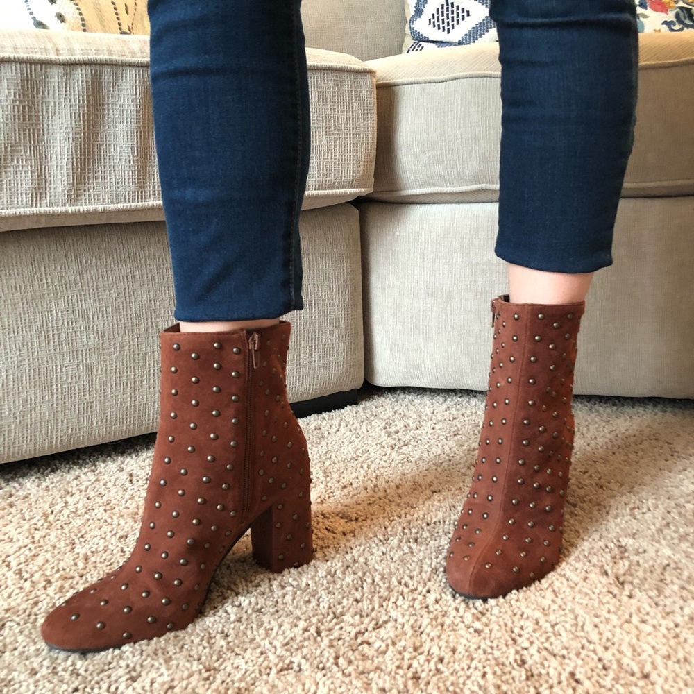 Lucky Brand Womens Wesson Booties Rye Brown 8.5M